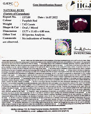 7.42/CT Natural Neo Burma Ruby with Govt. Lab Certificate-4551